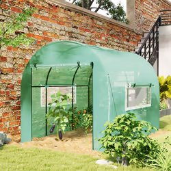 Outsunny 3 x 2 x 2m Polytunnel Greenhouse with Doors and Mesh Windows