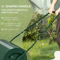 Outsunny 63 L Lawn Roller Large Heavy Duty Metal Sand or Water Filled