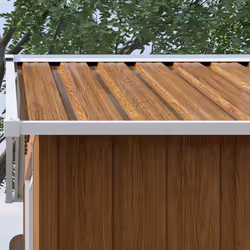 Outsunny 6.5x3.5ft Metal Garden Shed for Garden, Brown Wood Effect - Additional view 6