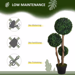 HOMCOM Artificial Plant Boxwood Ball Topiary Tree Indoor Outdoor, 90cm - Additional view 4