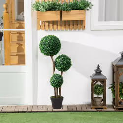HOMCOM Artificial Plant Boxwood Ball Topiary Tree Indoor Outdoor, 90cm - Additional view 5