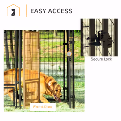 PawHut Dog Kennel with Rotating Bowl Holders, Cover, Outdoor Dog Run - Additional view 5