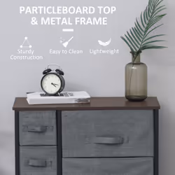 HOMCOM Chest of Drawers with 7 Dresser Drawers for Home Bedroom, Dark Grey - Additional view 5