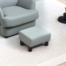 HOMCOM Chic Faux Leather Footstool Small Footrest with 4 Plastic Legs, Grey