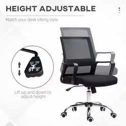 Vinsetto Mesh Office Chair Desk Chair w/ Swivel Seat Adjustable Height Black