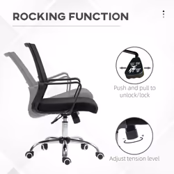 Vinsetto Mesh Office Chair Desk Chair w/ Swivel Seat Adjustable Height Black