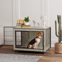 PawHut Dog Crate Furniture on Wheels, for Medium Dogs