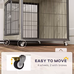 PawHut Dog Crate Furniture on Wheels, for Medium Dogs - Additional view 4