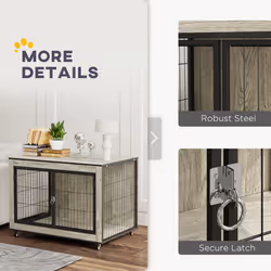 PawHut Dog Crate Furniture on Wheels, for Medium Dogs - Additional view 5