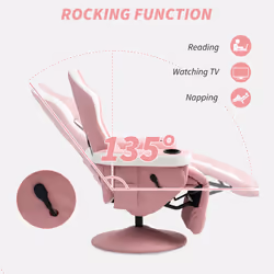HOMCOM Manual Recliner Armchair PU Sofa Chair with Footrest and Reclining