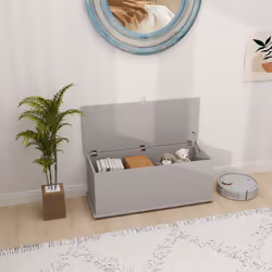HOMCOM Storage Chest With Lid, 113L Storage Box, Grey