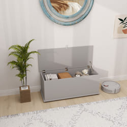 HOMCOM Storage Chest With Lid, 113L Storage Box, Grey