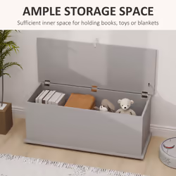 HOMCOM Storage Chest With Lid, 113L Storage Box, Grey