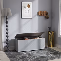 HOMCOM Storage Chest With Lid, 113L Storage Box, Grey - Additional view 4
