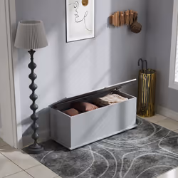 HOMCOM Storage Chest With Lid, 113L Storage Box, Grey - Additional view 6