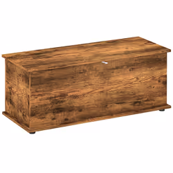 HOMCOM Storage Chest With Lid, 113L Storage Box, Rustic Brown - Additional view 7