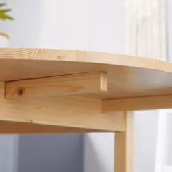 HOMCOM Foldable Dining Table, Solid Wood Drop Leaf Table, Natural - Additional view 8