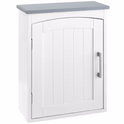 kleankin Wall Mounted Bathroom Cabinet with Adjustable Shelf, Light Grey
