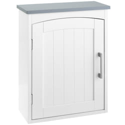 kleankin Wall Mounted Bathroom Cabinet with Adjustable Shelf, Light Grey