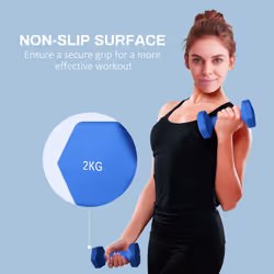 SPORTNOW Set of 2 Hexagonal Dumbbells Weights Pair, 2 x 2kg, Blue - Additional view 4