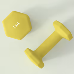 SPORTNOW Set of 2 Hexagonal Dumbbells Weights Pair, 2 x 1kg, Yellow - Additional view 7