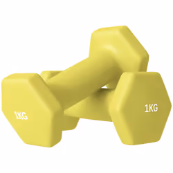 SPORTNOW Set of 2 Hexagonal Dumbbells Weights Pair, 2 x 1kg, Yellow - Additional view 8