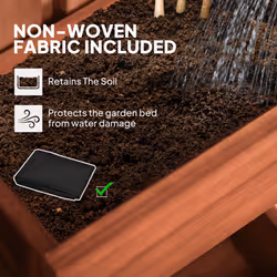 Outsunny Wooden Garden Planters with Trellis Wall-mounted Raised Garden Bed - Additional view 4