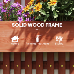 Outsunny Wooden Garden Planters with Trellis Wall-mounted Raised Garden Bed - Additional view 6