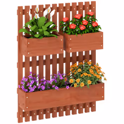 Outsunny Wooden Garden Planters with Trellis Wall-mounted Raised Garden Bed - Additional view 8