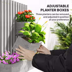 Outsunny Wooden Garden Planters with Trellis Wall-mounted Raised Garden Bed