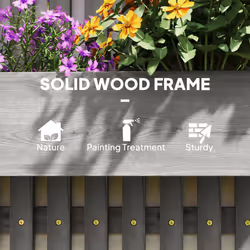 Outsunny Wooden Garden Planters with Trellis Wall-mounted Raised Garden Bed - Additional view 6