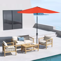 Outsunny 2 x 3(m) Garden Parasol Rectangular Market Umbrella w/ Wine Red