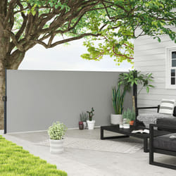 Outsunny Side Awning Retractable, Privacy Screen, 400x160cm, Light Grey