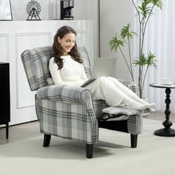 HOMCOM Recliner Chair for Living Room Wingback Chair with Padded Armrest Grey