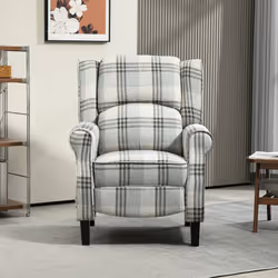 HOMCOM Recliner Chair for Living Room Wingback Chair with Padded Armrest Grey - Additional view 5