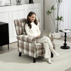 HOMCOM Recliner Chair for Living Room Wingback Chair with Padded Armrest Brown