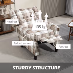 HOMCOM Recliner Chair for Living Room Wingback Chair with Padded Armrest Brown - Additional view 4