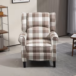 HOMCOM Recliner Chair for Living Room Wingback Chair with Padded Armrest Brown - Additional view 5