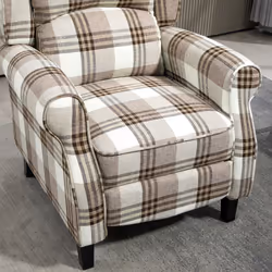 HOMCOM Recliner Chair for Living Room Wingback Chair with Padded Armrest Brown - Additional view 6
