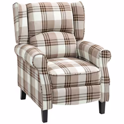 HOMCOM Recliner Chair for Living Room Wingback Chair with Padded Armrest Brown - Additional view 7