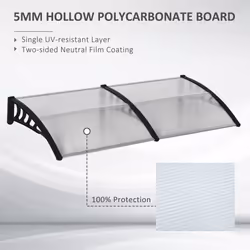 Outsunny Door Canopy Outdoor Awning Rain Shelter for Window Porch, Clear