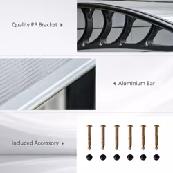 Outsunny Door Canopy Outdoor Awning Rain Shelter for Window Porch, Clear