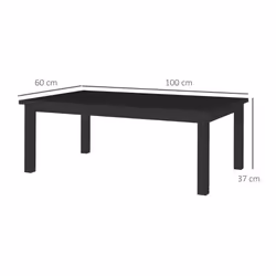 Outsunny Aluminium Outdoor Coffee Table Patio Table with Slat Top, Black