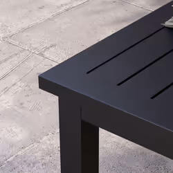 Outsunny Aluminium Outdoor Coffee Table Patio Table with Slat Top, Black - Additional view 6