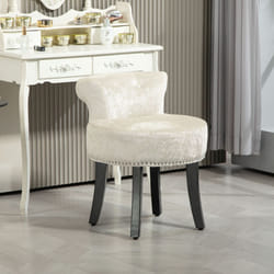HOMCOM Dressing Table Stool Vanity Seat w/ Rubber Wood Legs Bedroom - Beige