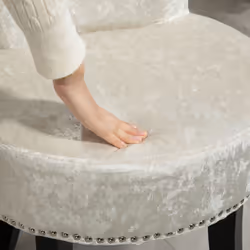 HOMCOM Dressing Table Stool Vanity Seat w/ Rubber Wood Legs Bedroom - Beige - Additional view 6