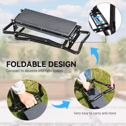 Outsunny 2 In1 Folding Garden Kneeler Foam Chair Pad Support Bench, Grey