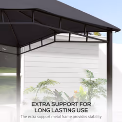 Outsunny 3x3(m) Outdoor Patio Gazebo Pavilion Canopy Tent Steel Frame Grey - Additional view 4