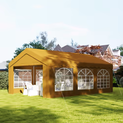 Outsunny 6m Garden Gazebo Carport Shelter w/ Removable Sidewalls, Yellow