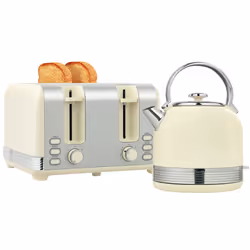 HOMCOM 1.7L 3000W Fast Boil Electric Kettle and 4 Slice Toaster Set, Cream - Additional view 8